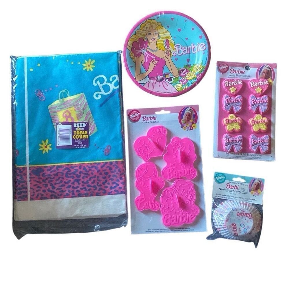 Vintage Barbie Party and baking Supplies NEW
